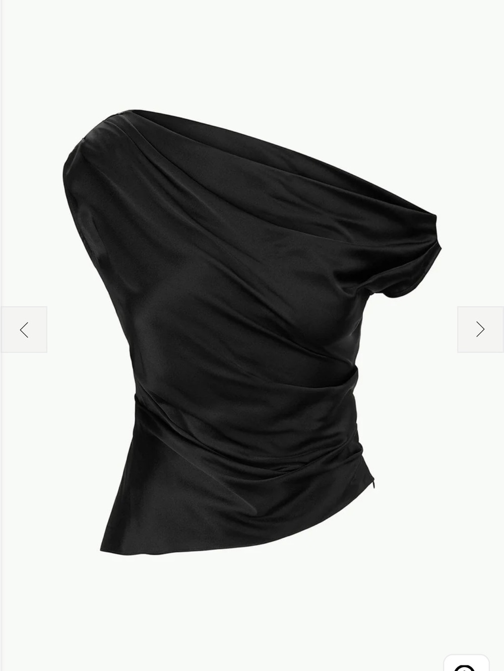 BNWT Staud Phare Black Silk One shoulder tank top